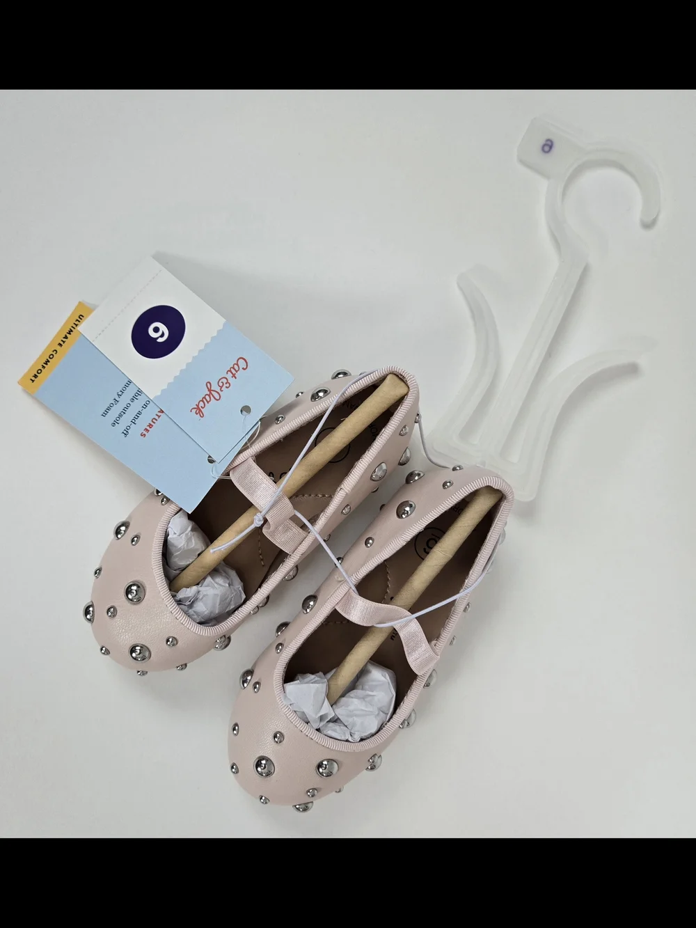 NEW Cat & Jack Pink Heather Stud Ballet Flats Toddler Girls Size 6